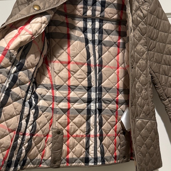 Burberry Quilted Khaki Brown Jacket Size Small - Picture 3 of 6